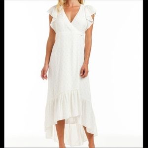 Drew "MAGGIE" High Low Midi Wrap Dress